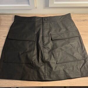 Steve Madden Faux Leather Black Mini Skirt